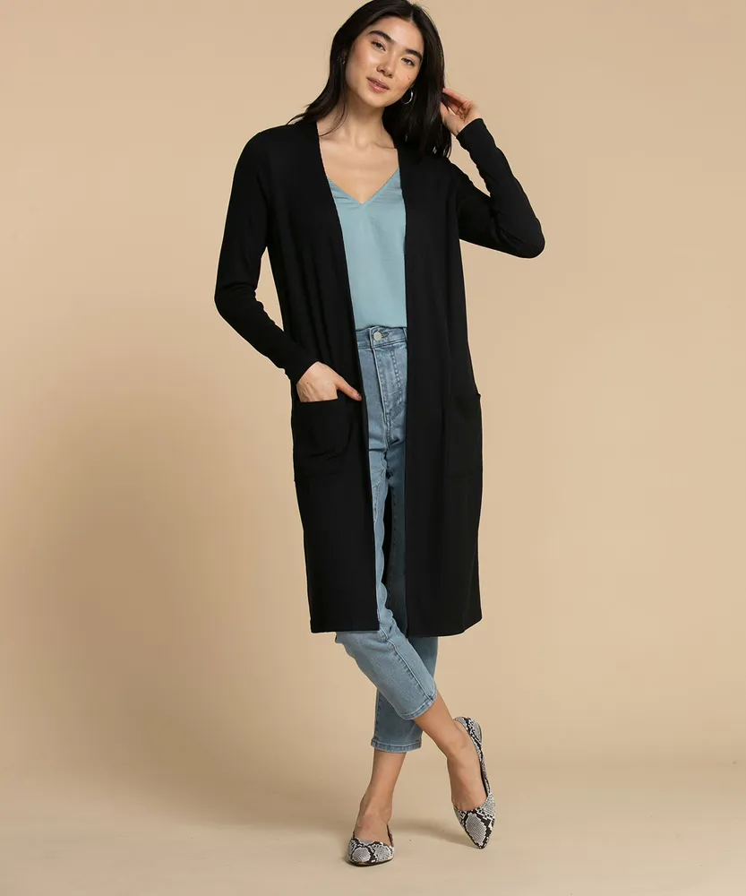 Open Ribbed Duster Cardigan