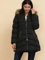 Carlyn Coat with Detachable Fur & Hood