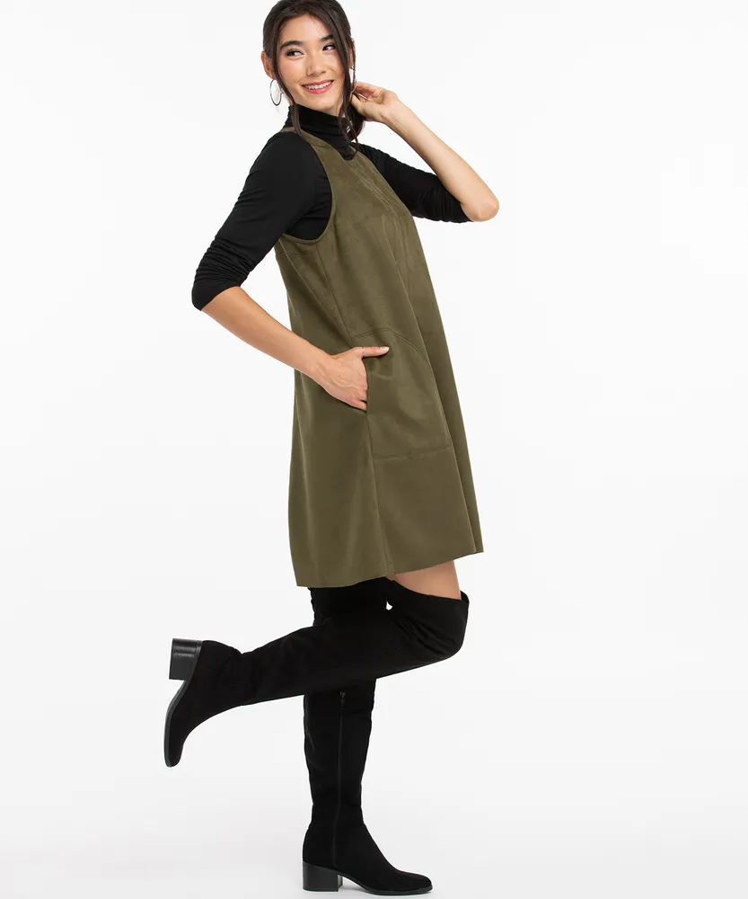 Sleeveless Faux Suede Dress