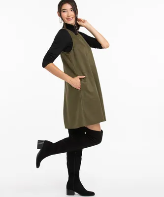 Sleeveless Faux Suede Dress