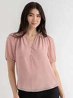 Stacey Short Sleeve Blouse with Buttons