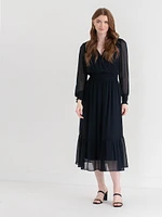 Nova Smocked Midi Dress Chiffon