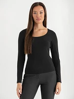 Long Sleeve Scoop Neck Top