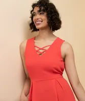 Tie-Back Dress with Criss-Cross Neck