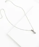 Silver Crossed Pendant Necklace