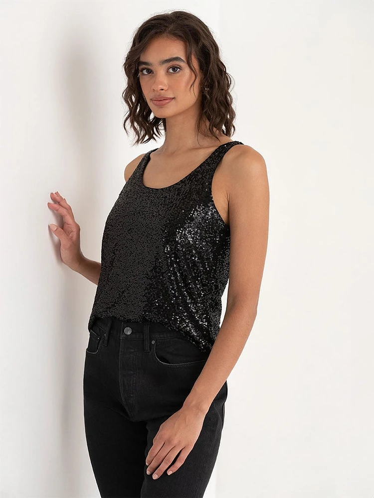 Sleeveless Sequin Top