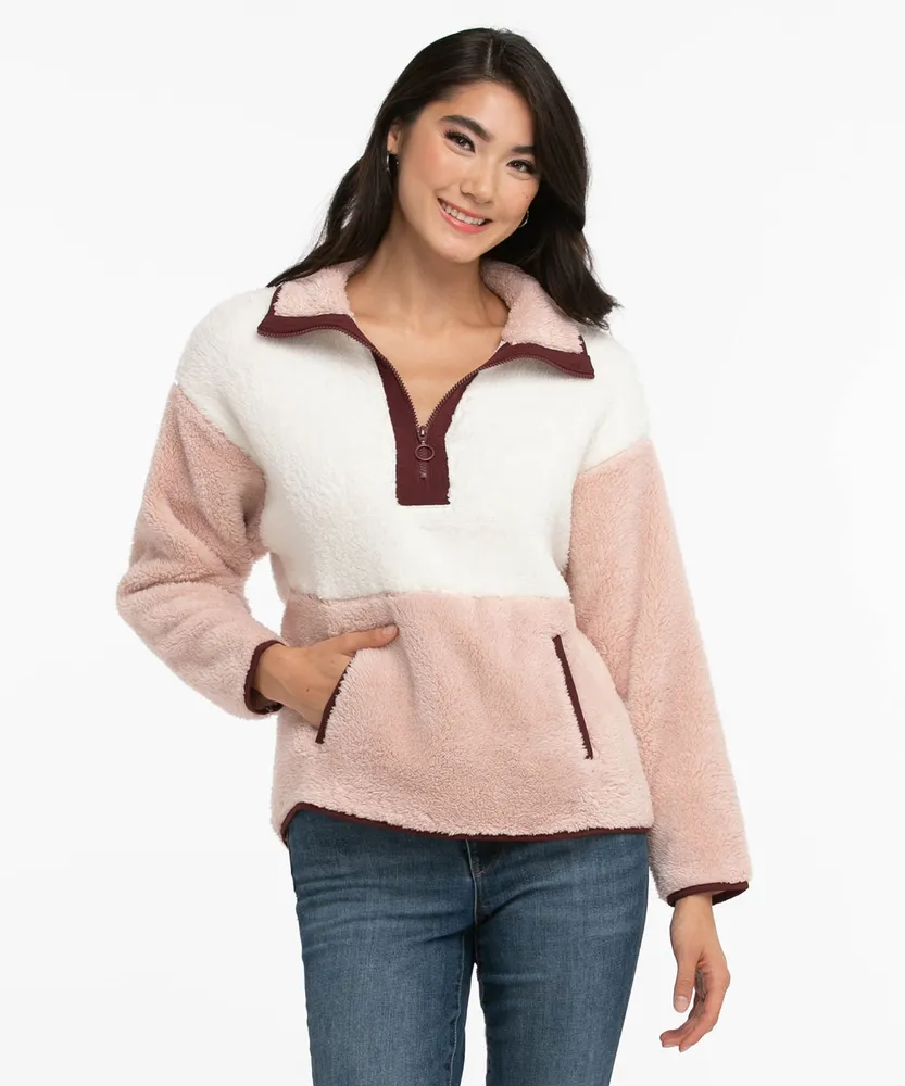 Misty Rose Fleece Half-Zip Pullover