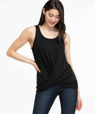 Sleeveless Twist Front Hacci Top