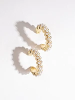 Multi-Pearl and Gold Metal Hoops