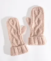 Soft Cable Knit Hat & Mitten Set