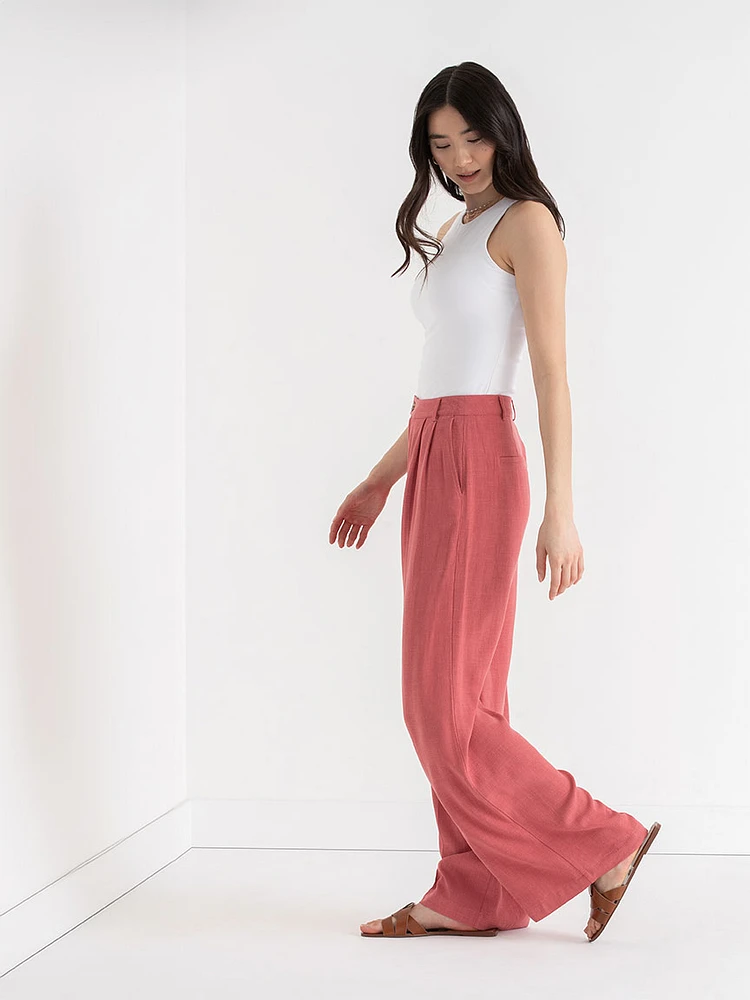 Viscose Linen Wide Leg Pant