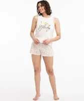 Peach Graphic PJ Tank Top