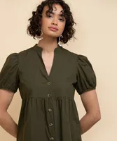 Tash + Sophie Button Front Poplin Dress