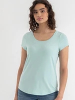 Scoop Neck Shirttail T-Shirt