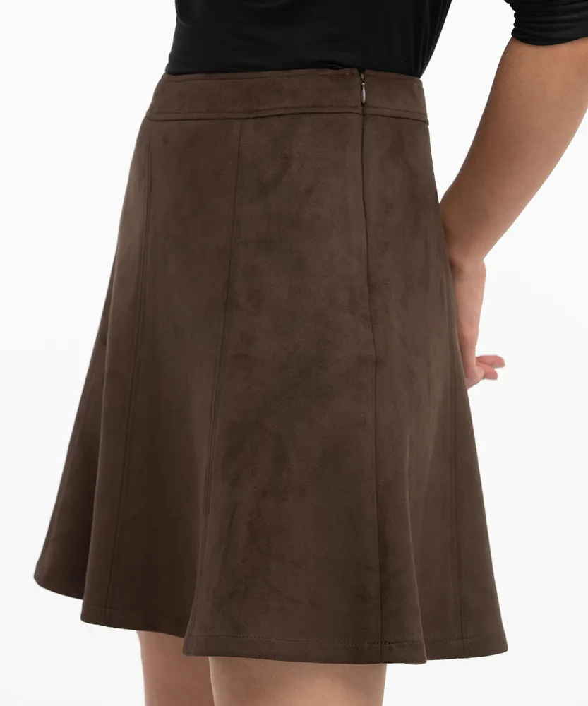 Faux Suede Flippy Skirt