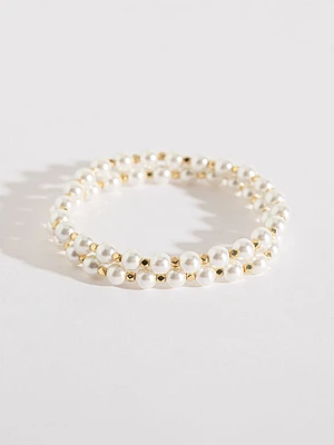 Gold Metal & Pearl Bracelets