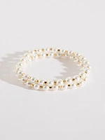 Gold Metal & Pearl Bracelets