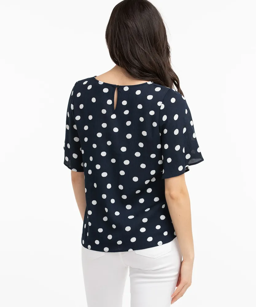 Short Sleeve Side Tie Blouse