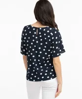 Short Sleeve Side Tie Blouse