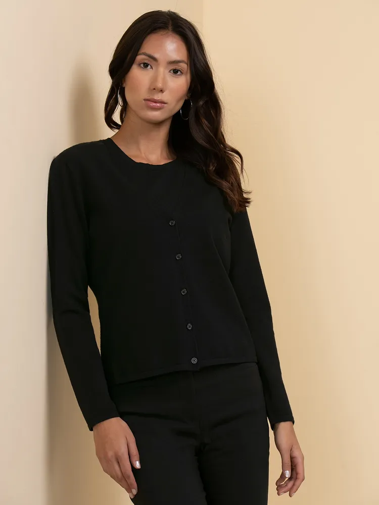 V-Neck Button Down Cardigan
