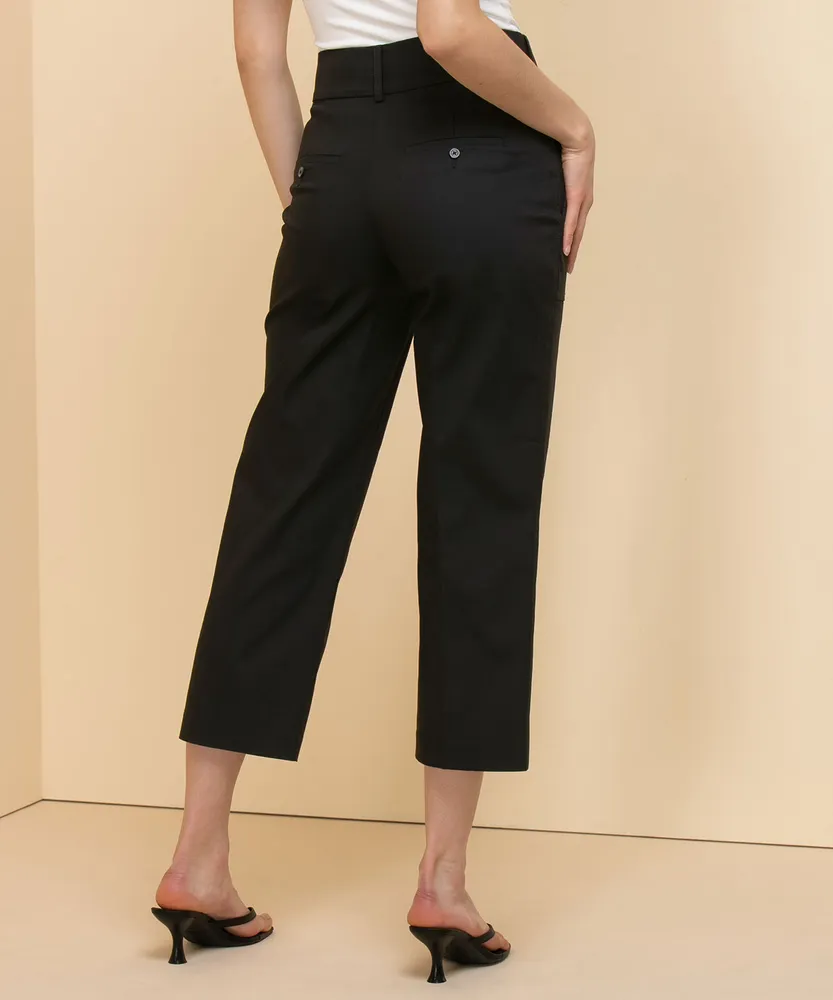 Cotton-Blend Cropped Trouser