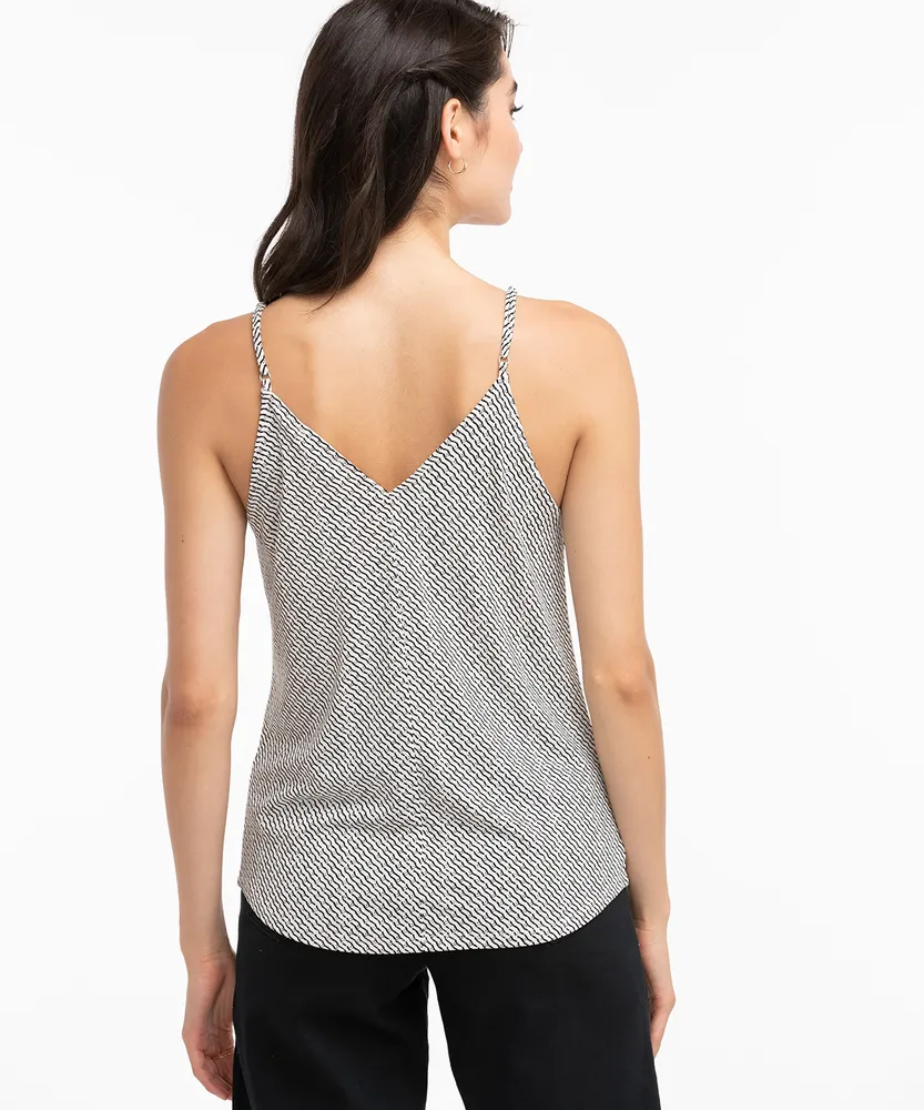 Strappy Button Front Tank Top