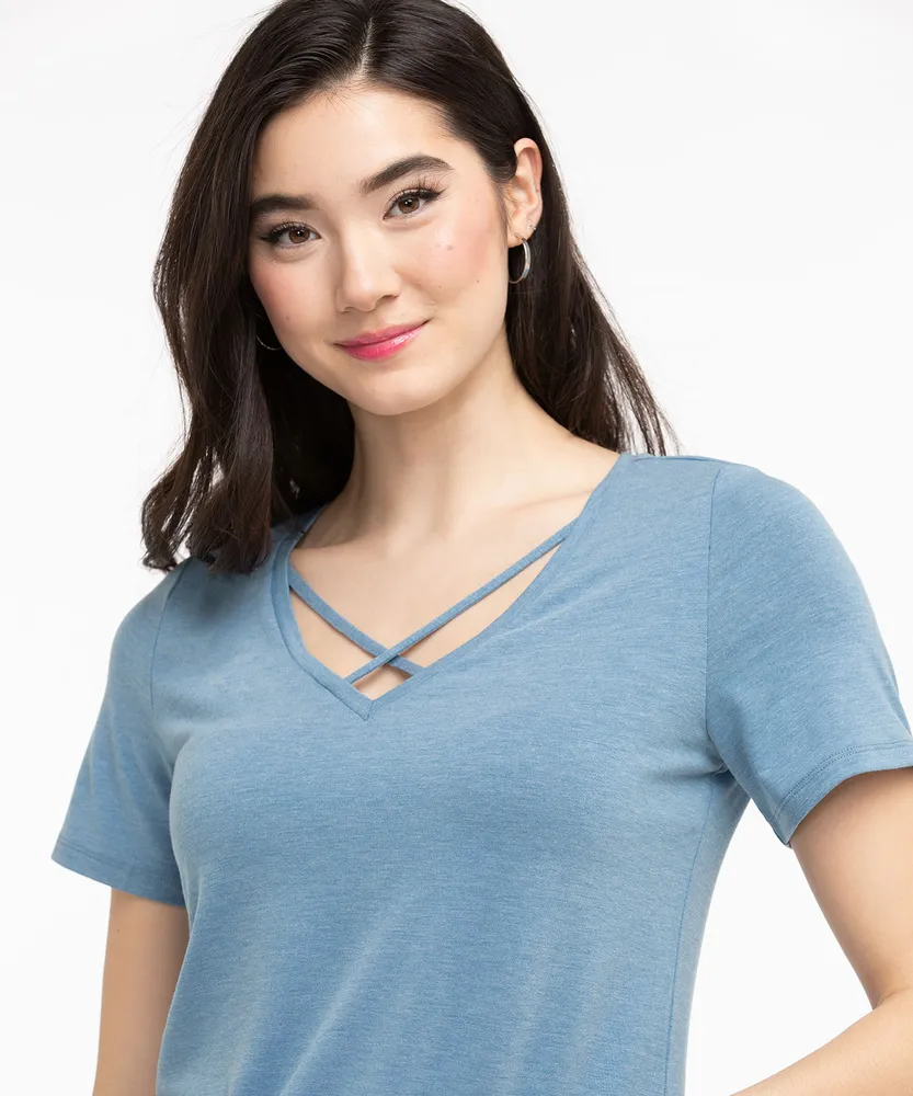 Eco-Friendly Crisscross Neck Tee