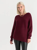 Ribbed Asymmetrical Sweater