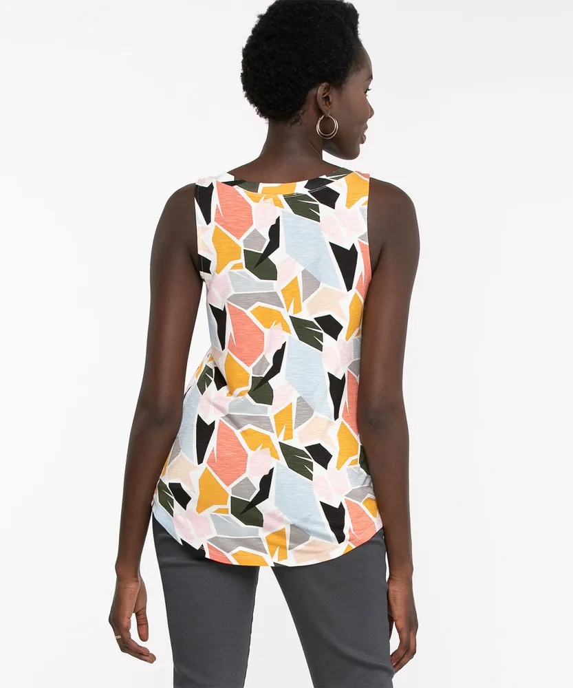 Sleeveless V-Neck Swing Top