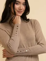 Turtleneck Sweater with Rivet Cuffs