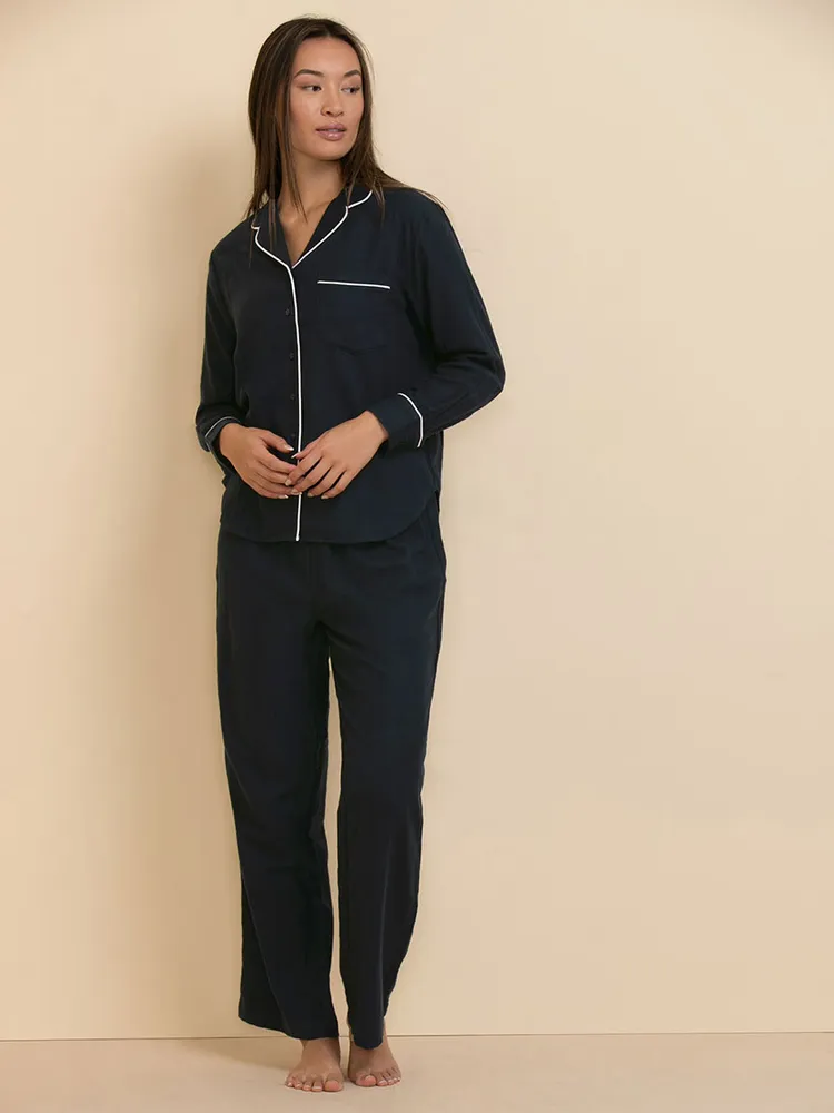 Flannel Pajama Top & Pant Set