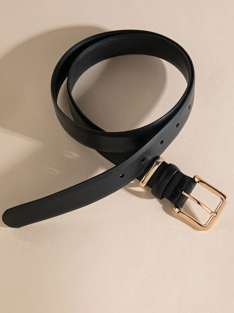 Black Genuine Leather Belt