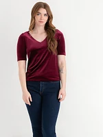 Velvet V-Neck Top