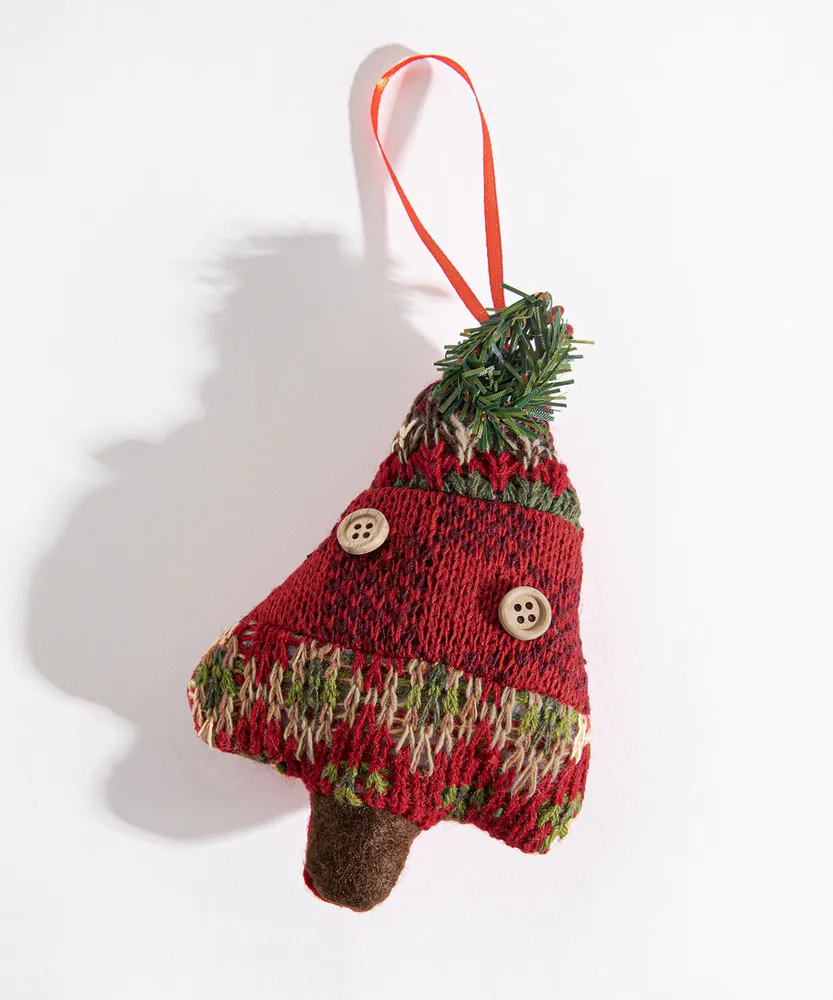 Plush Fair Isle Tree Ornament