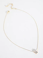 14K Gold Plated Crystal Solitaire Necklace