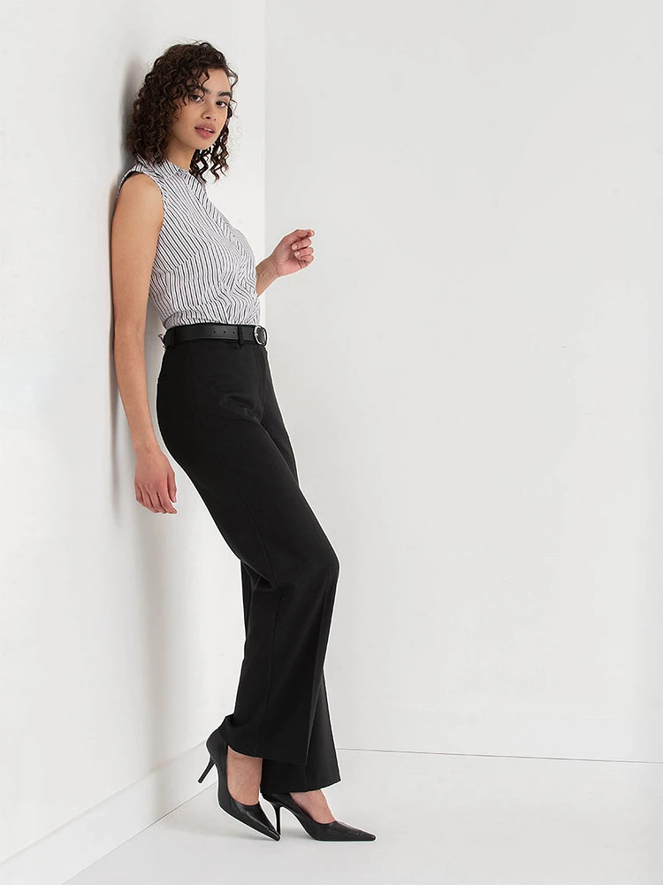 Weslee Wide Leg Pant Ponte Twill