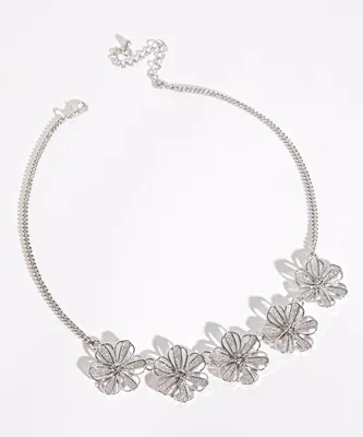 Silver Flower Necklace