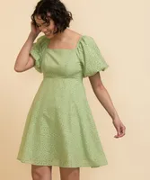 Puff Sleeve with Tie-Back Dress