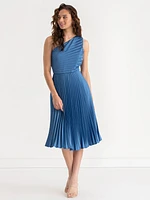 One Shoulder Pleated Dress