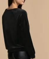 Velour Scoop Neck Sweatshirt