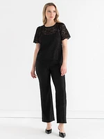 Wide-Leg Lace Pant