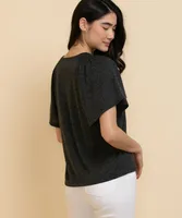 V-Neck Flutter Sleeve Tee