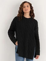 Cable Tunic Pullover Sweater