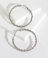 Large Twisted Chain Link Hoop Earrings