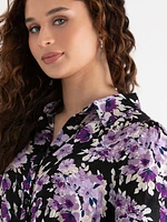 Collared Button-Front Dress with Tie Waist