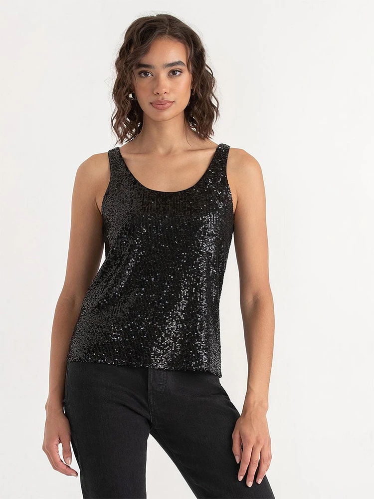 Sleeveless Sequin Top