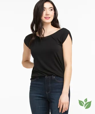 Eco-Friendly Ruched Shoulder Tee
