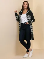 Fair Isle Hooded Cardigan