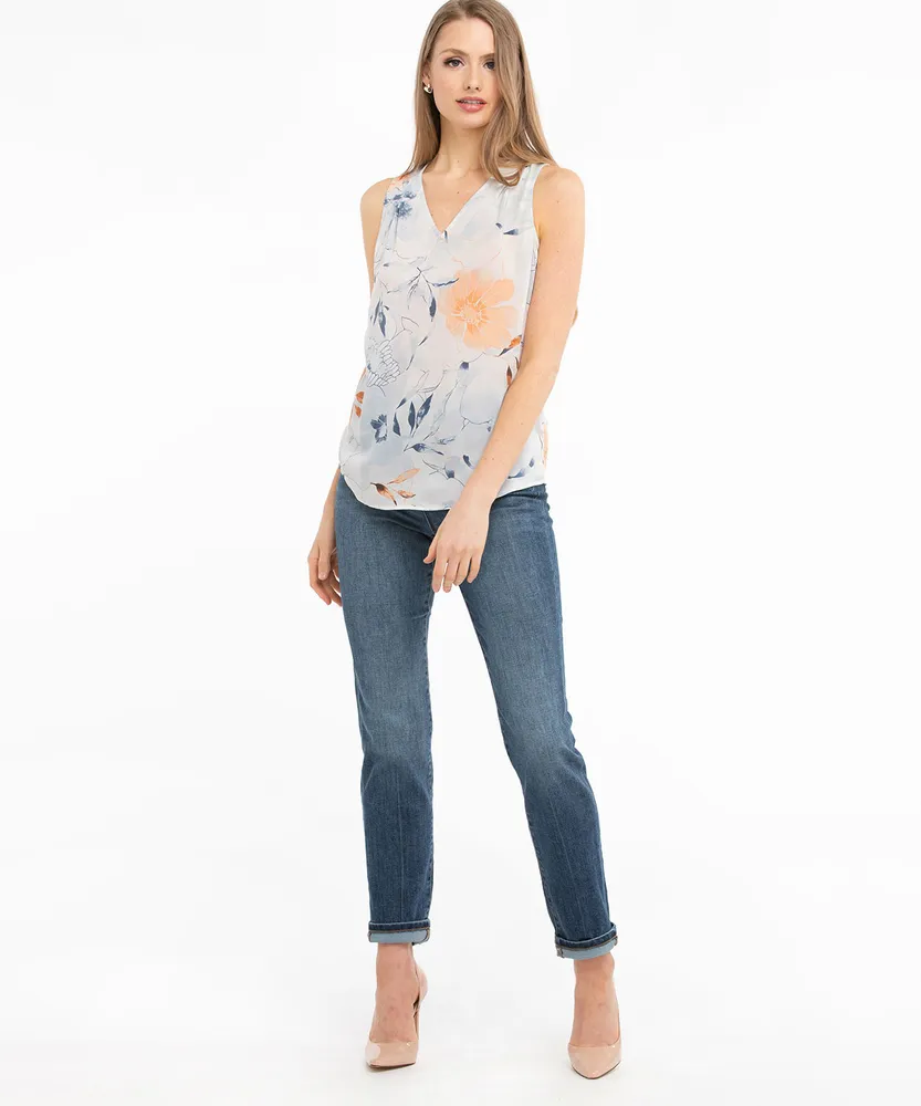 Sleeveless V-Neck Blouse