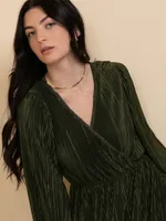 Plisse Crossover Dress
